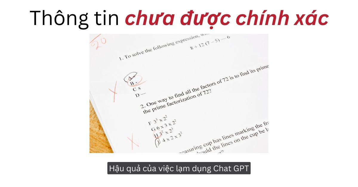 Thông tin Chat GPT cung cấp chưa được chính xác