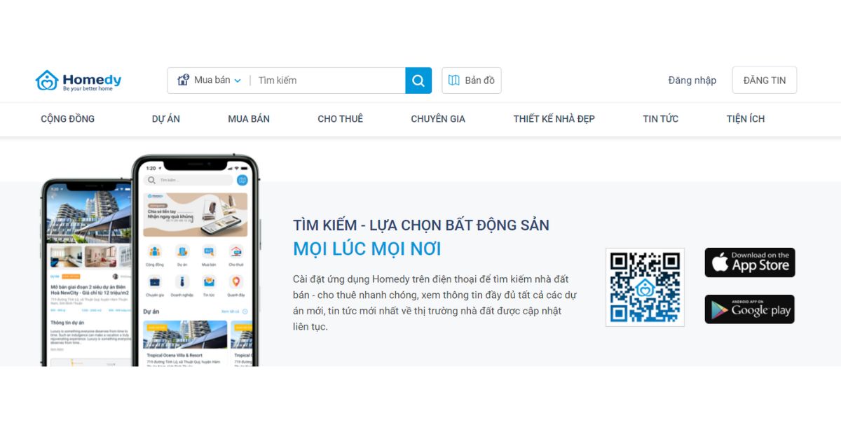 Trang web tìm phòng trọ uy tín Homedy.com