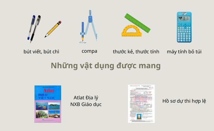 Thi THPT 2023 Những vật dụng được phép mang